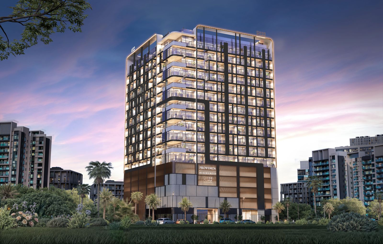Provenza Residences — Fachada de noche