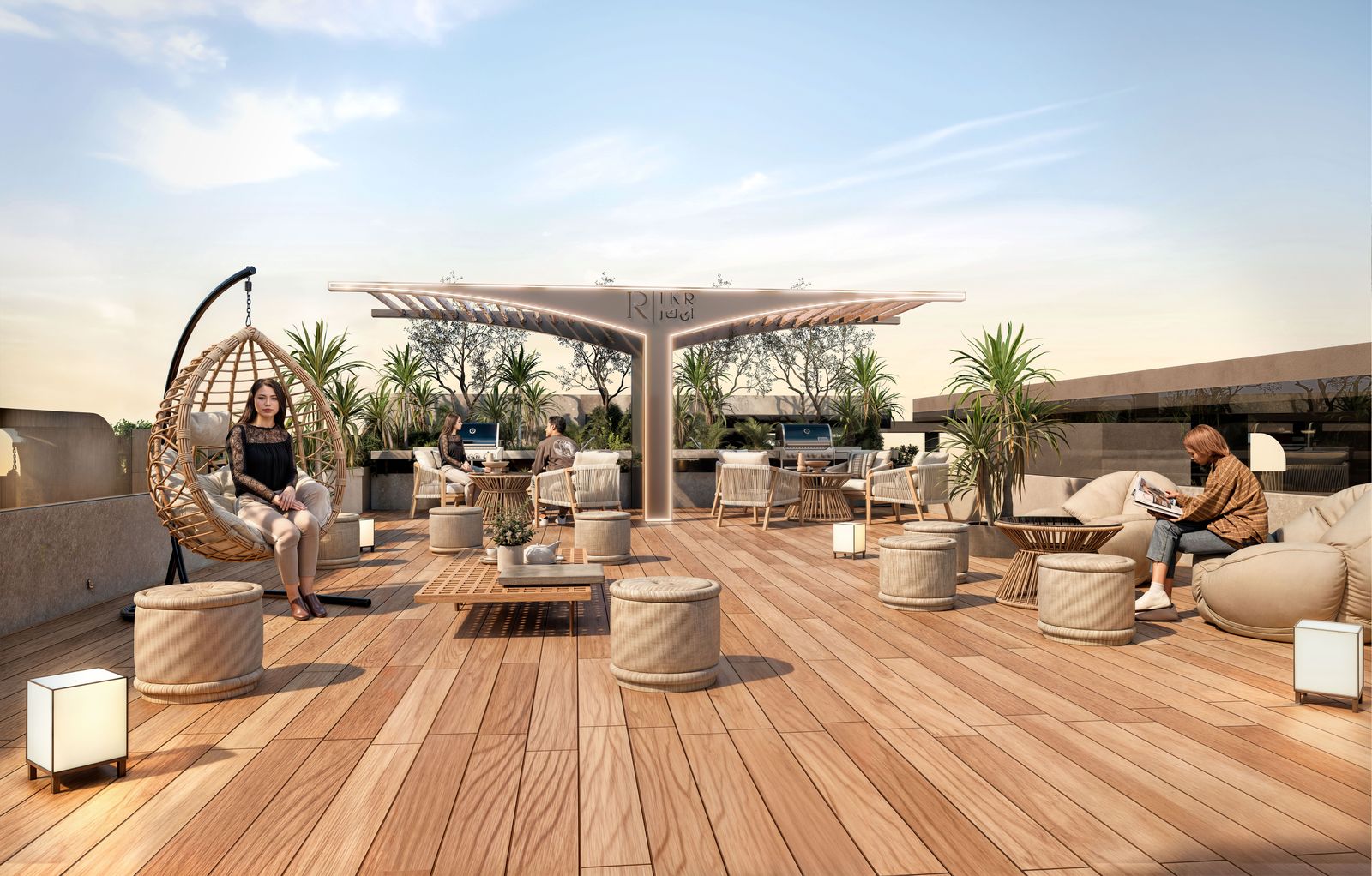 Provenza Residences — Lounge y barbacoa en la azotea